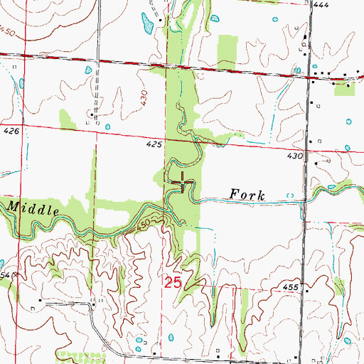 Topographic Map of Carlton Branch, IL