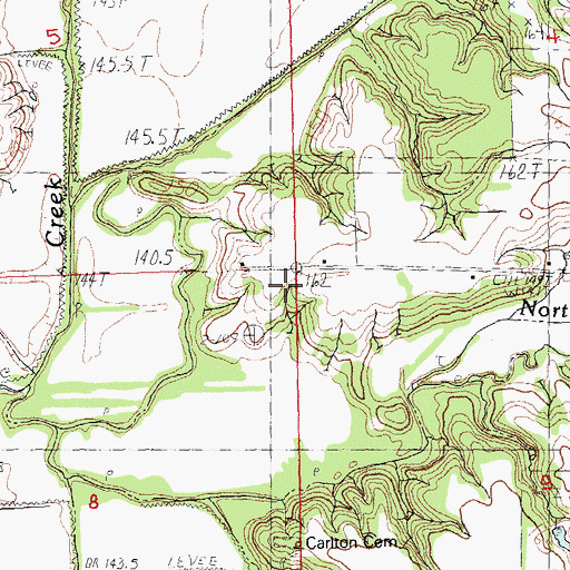 Topographic Map of Carlton School (historical), IL
