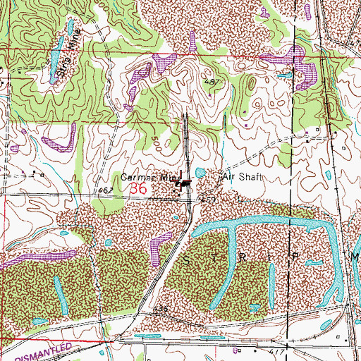 Topographic Map of Carmac Mine, IL
