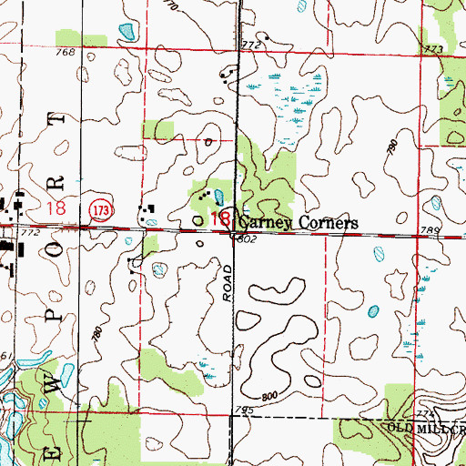 Topographic Map of Carney Corners, IL
