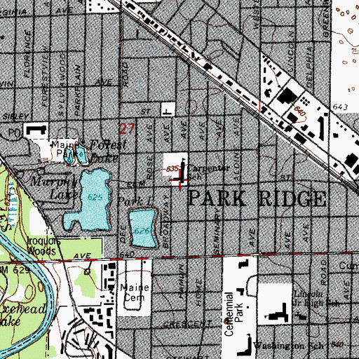 Topographic Map of Carpenter Elementary School, IL