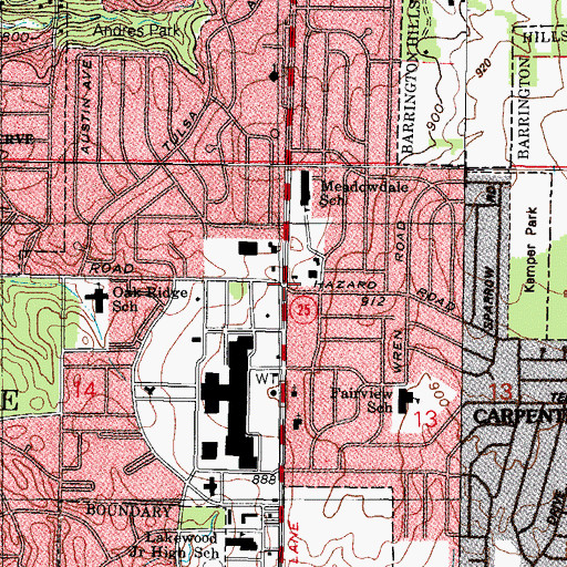 Topographic Map of Carpentersville, IL