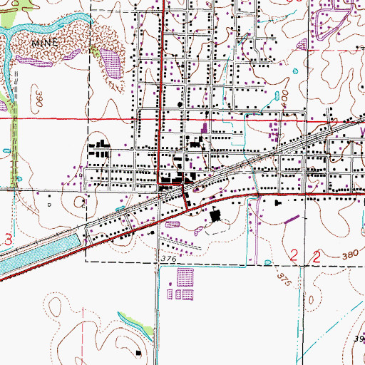 Topographic Map of Carrier Mills, IL