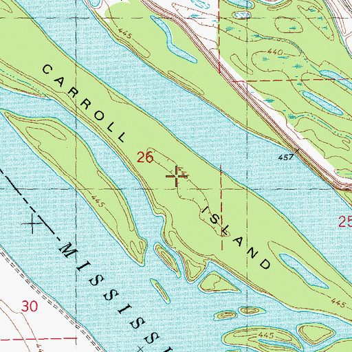 Topographic Map of Carroll Island, IL