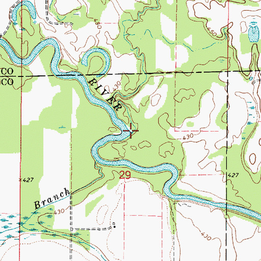 Topographic Map of Carter Creek, IL