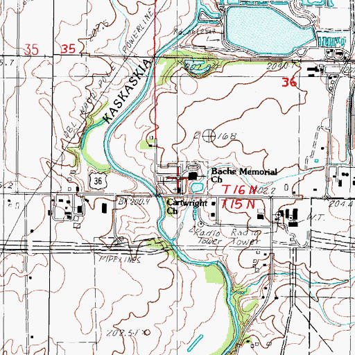 Topographic Map of Cartwright United Methodist Church, IL