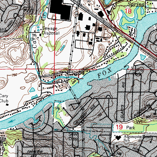 Topographic Map of Cary Creek, IL