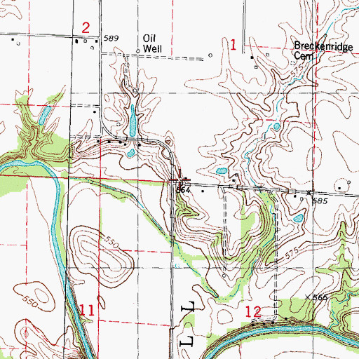 Topographic Map of Cascade School (historical), IL