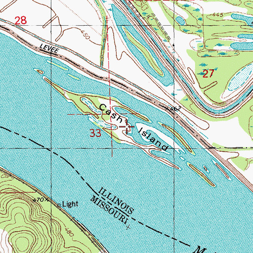 Topographic Map of Cash Island, IL