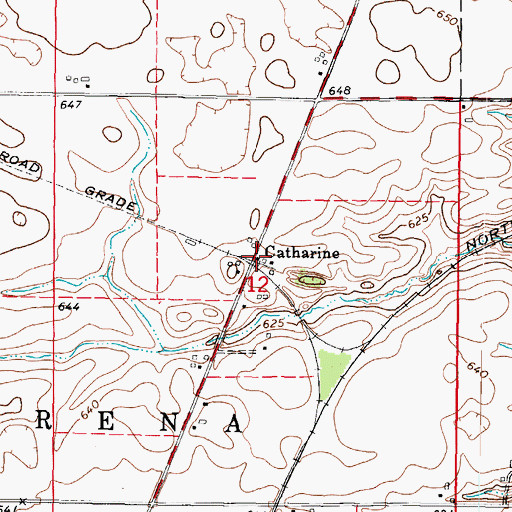Topographic Map of Catharine, IL