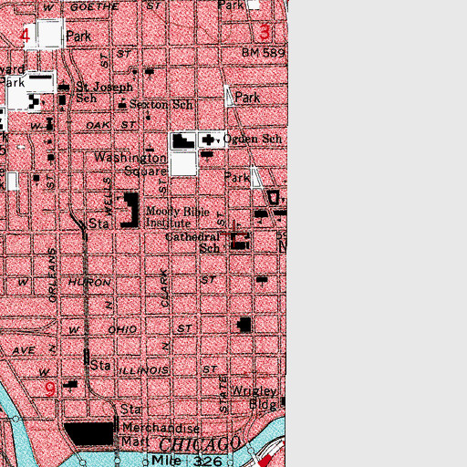 Topographic Map of Cathedral School, IL