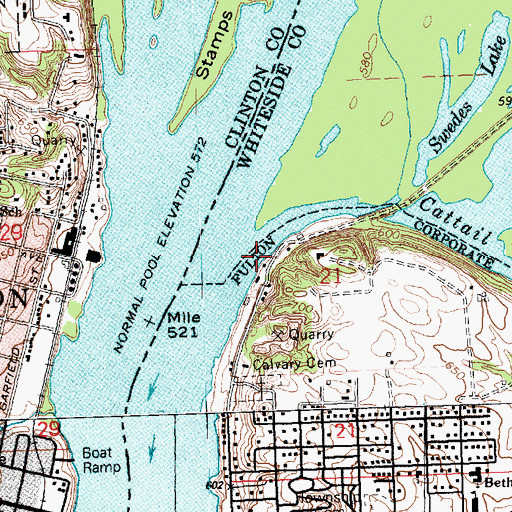 Topographic Map of Cattail Slough, IL