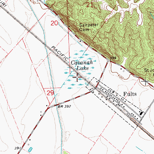 Topographic Map of Cavanah Lake, IL