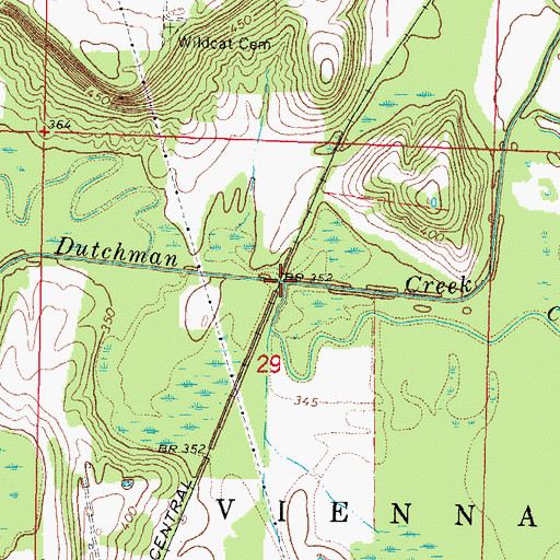 Topographic Map of Cave Creek, IL