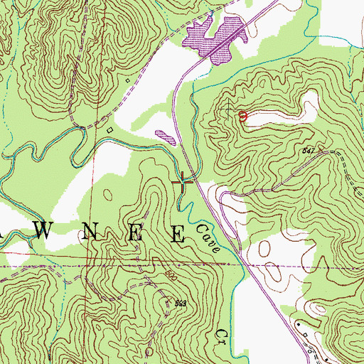 Topographic Map of Cave Creek, IL