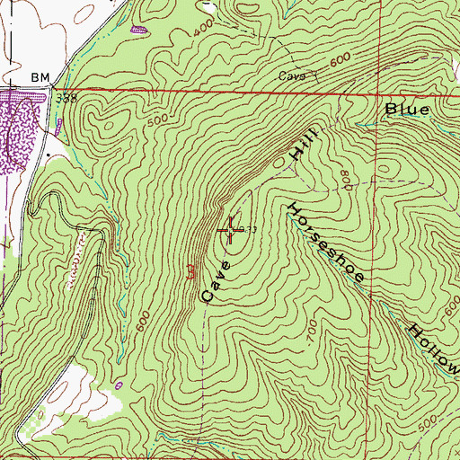 Topographic Map of Cave Hill, IL
