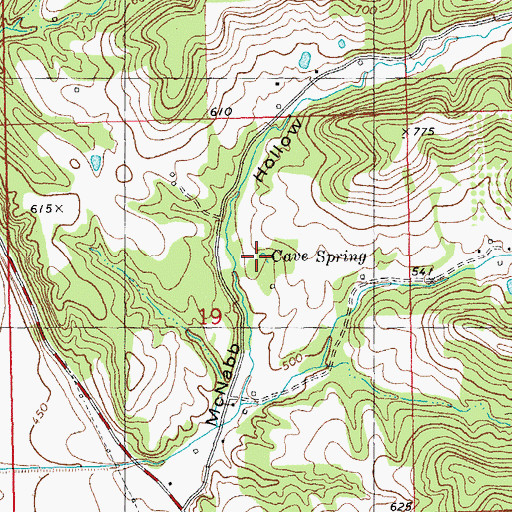 Topographic Map of Cave Spring, IL