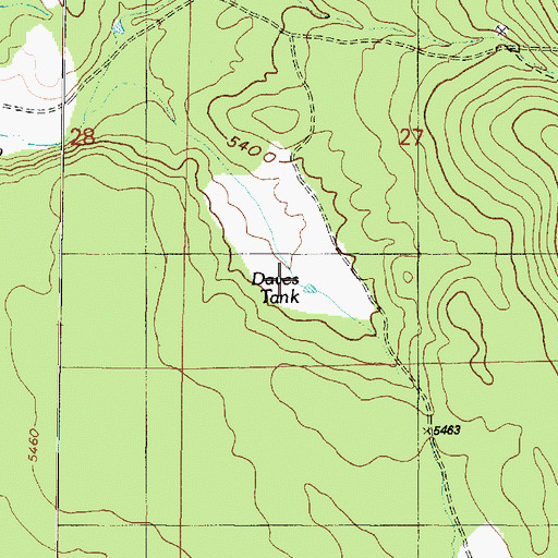 Topographic Map of Daves Tank, AZ