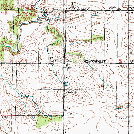 Topographic Map of Cedar Bluff School (historical), IL