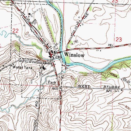 Topographic Map of Cedar Creek, IL