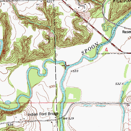 Topographic Map of Cedar Creek, IL