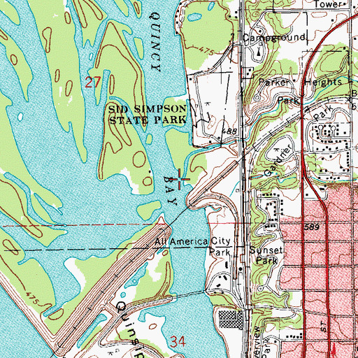 Topographic Map of Cedar Creek, IL