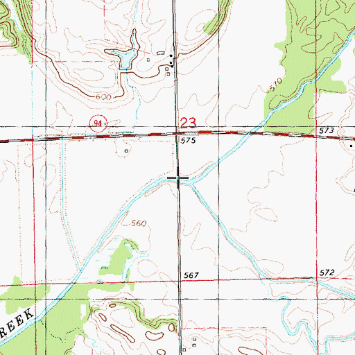 Topographic Map of Cedar Creek, IL