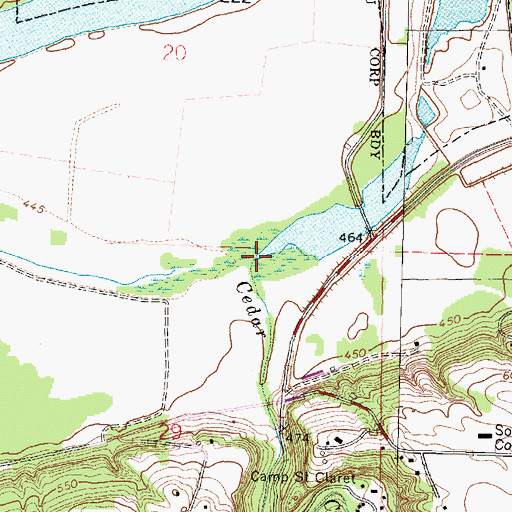 Topographic Map of Cedar Creek, IL