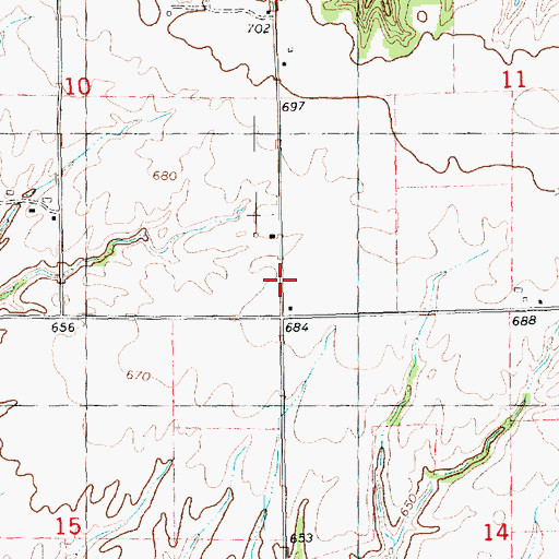 Topographic Map of Cedar Creek School (historical), IL