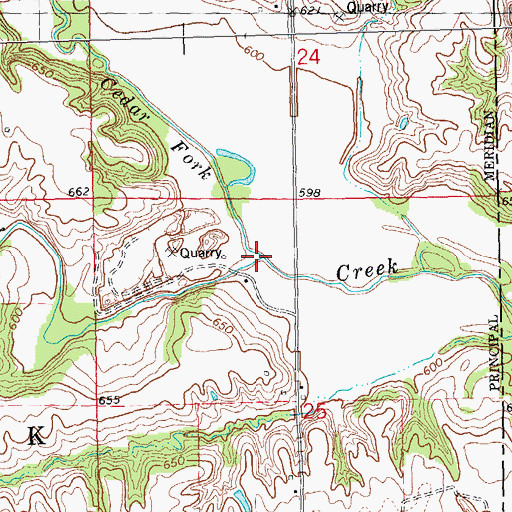 Topographic Map of Cedar Fork, IL