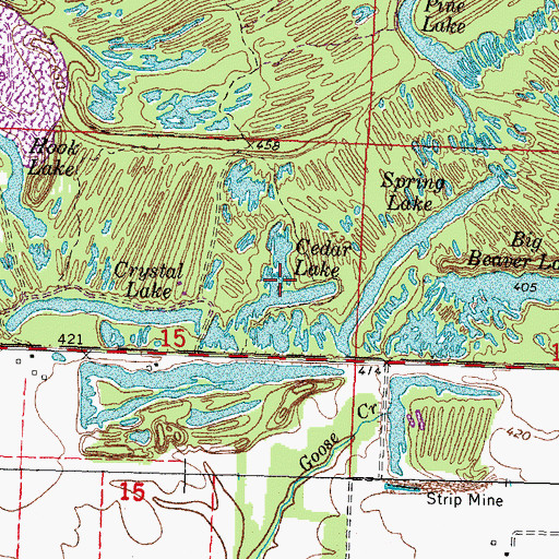 Topographic Map of Cedar Lake, IL