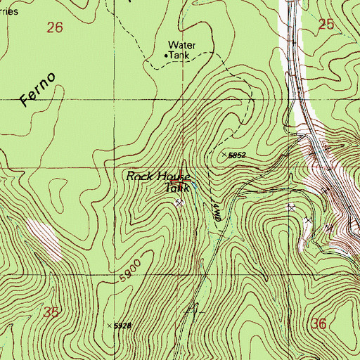 Topographic Map of Rock House Tank, AZ