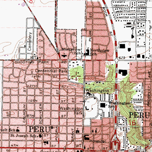 Topographic Map of Centennial Park, IL