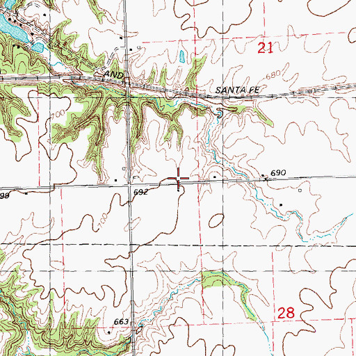 Topographic Map of Centennial School (historical), IL