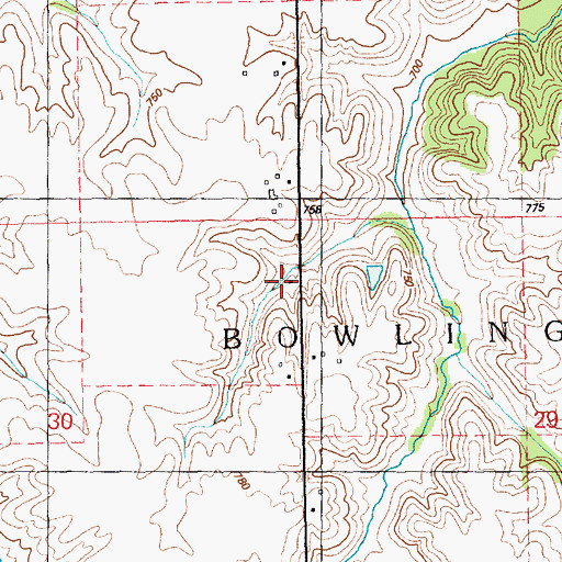 Topographic Map of Centennial School (historical), IL