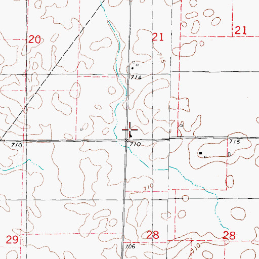 Topographic Map of Center Chapel (historical), IL