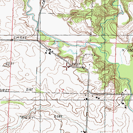 Topographic Map of Center Clyde School (historical), IL