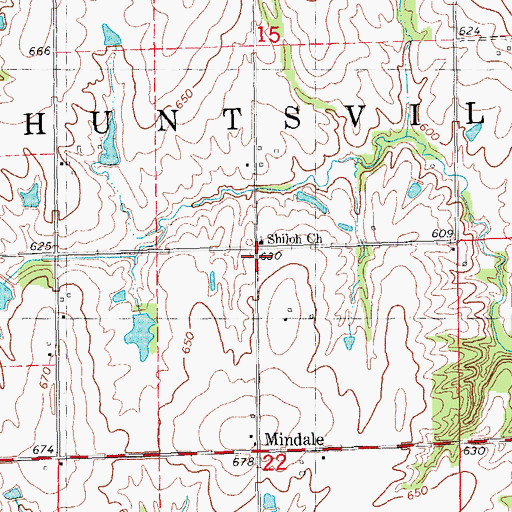 Topographic Map of Center Grove School (historical), IL