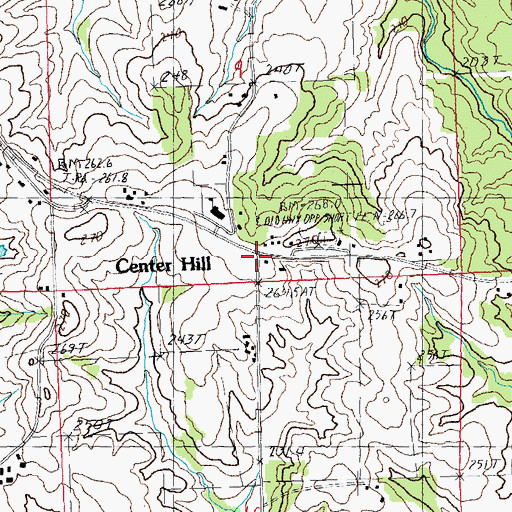 Topographic Map of Center Hill, IL