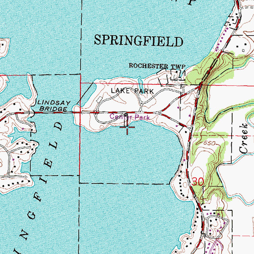 Topographic Map of Center Park, IL