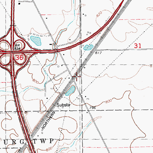 Topographic Map of Center Point School (historical), IL