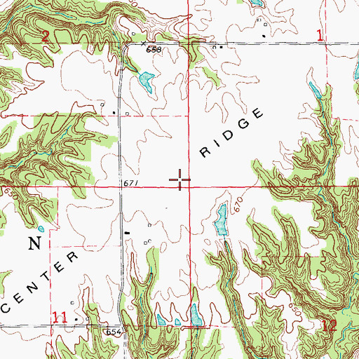Topographic Map of Center Ridge, IL