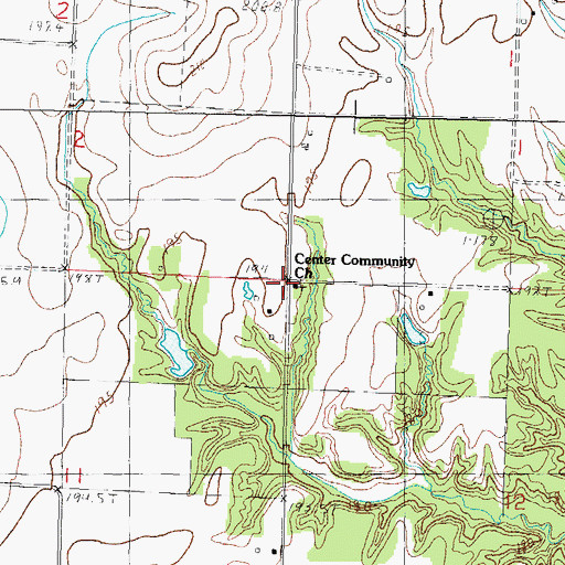 Topographic Map of Center School (historical), IL