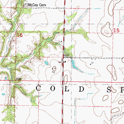 Topographic Map of Center School (historical), IL