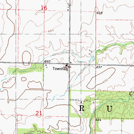 Topographic Map of Center School (historical), IL