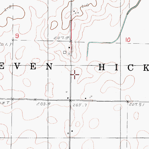 Topographic Map of Center School (historical), IL