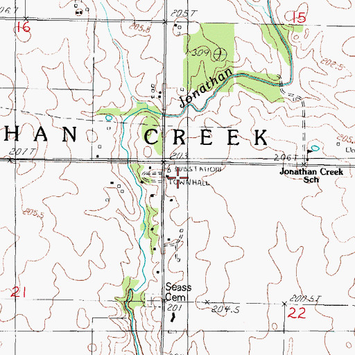 Topographic Map of Center School (historical), IL