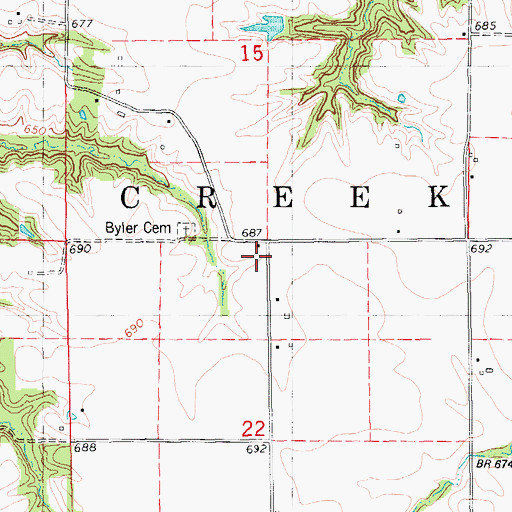 Topographic Map of Center School (historical), IL
