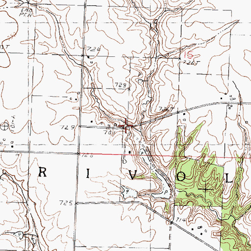 Topographic Map of Center School (historical), IL