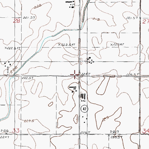 Topographic Map of Center School (historical), IL